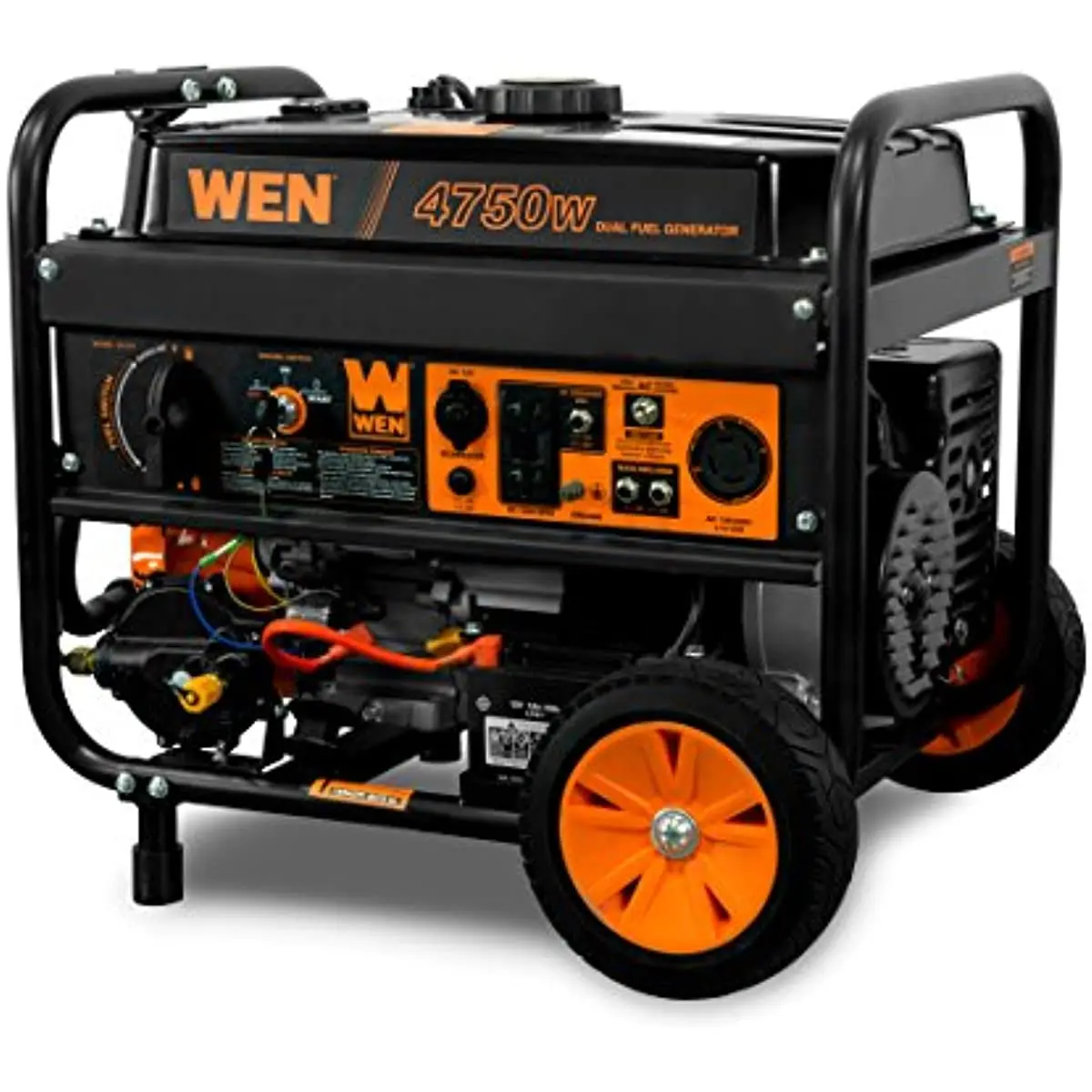 

WEN DF475T Dual Fuel 120V/240V Portable Generator with Electric Start Transfer Switch Ready, 4750-Watt, CARB Compliant