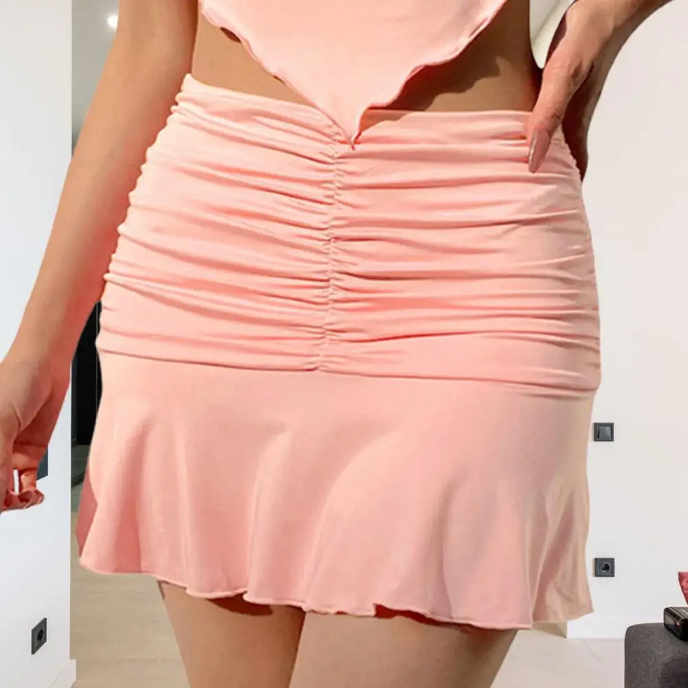 

Girl's Irregular Pleated Hip Women's High Waist Slim Sexy Short Versatile Faldas Clothes for Women Skirts