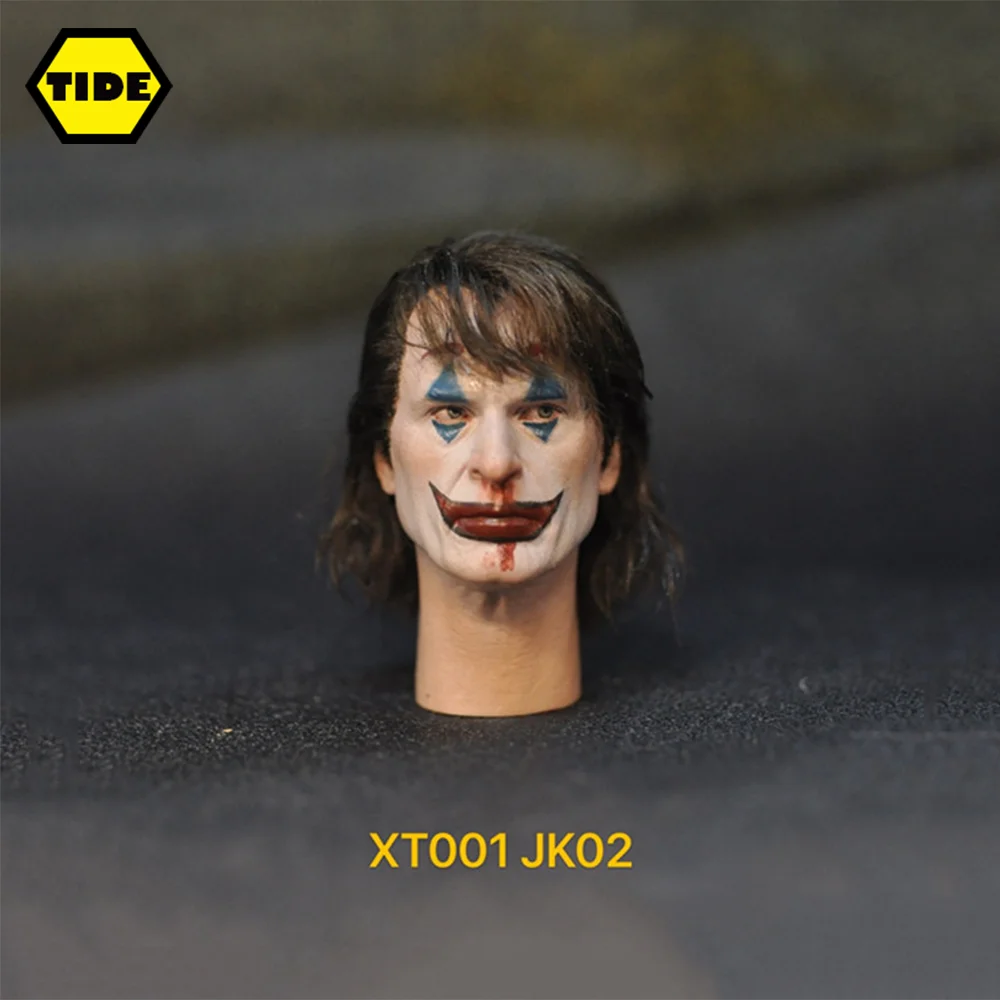 

XT001 JK02 1/6 Clown Head Carving Model Joaquin Phoenix Hair Transplant Head Sculpt Fit 12 inch Male Soldier Action Figure Dolls