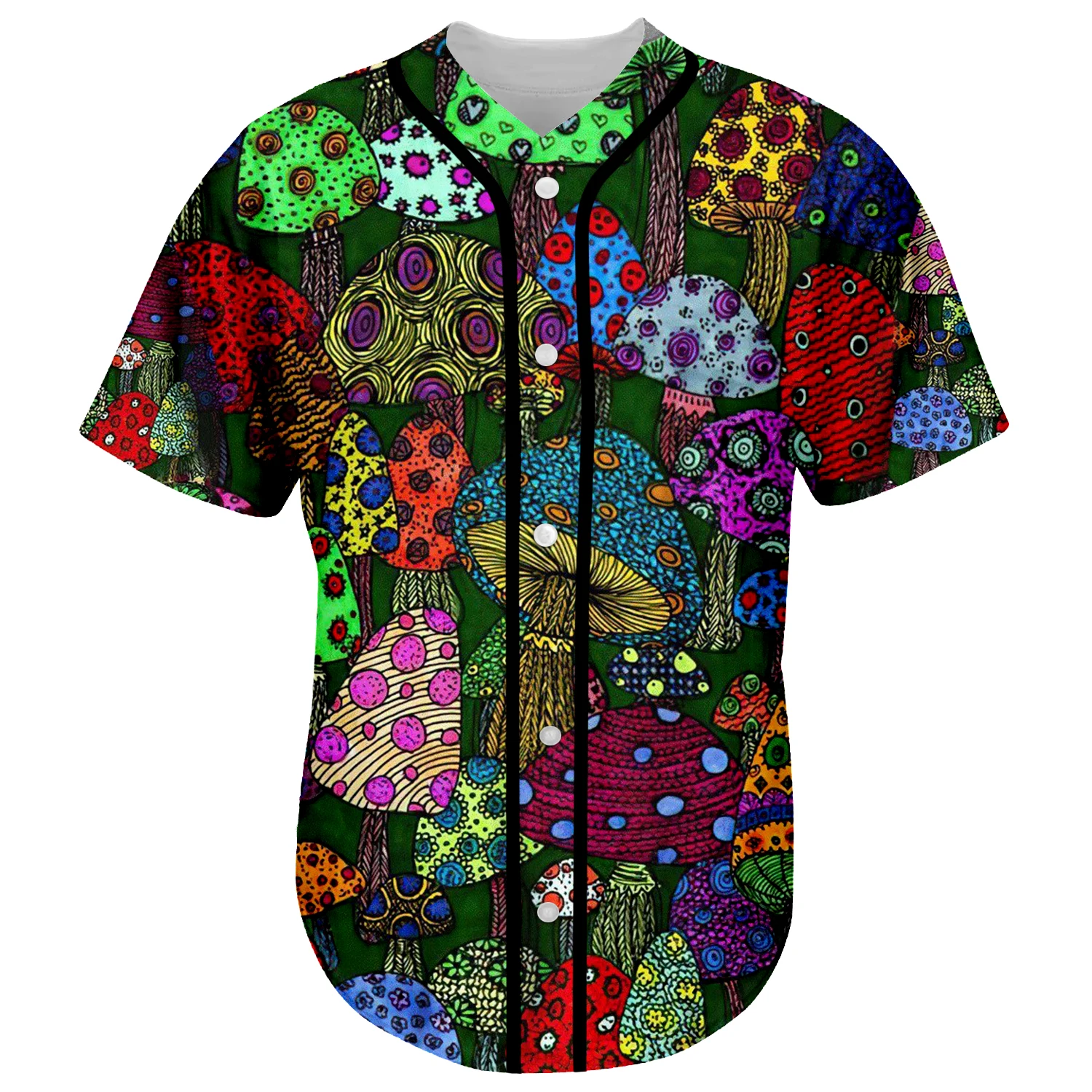 Tessffel Newest Plants Mushroom Fungus Camo Trippy 3DPrint Summer Harajuku Streetwear Baseball Shirts Jersey Short Sleeves X2