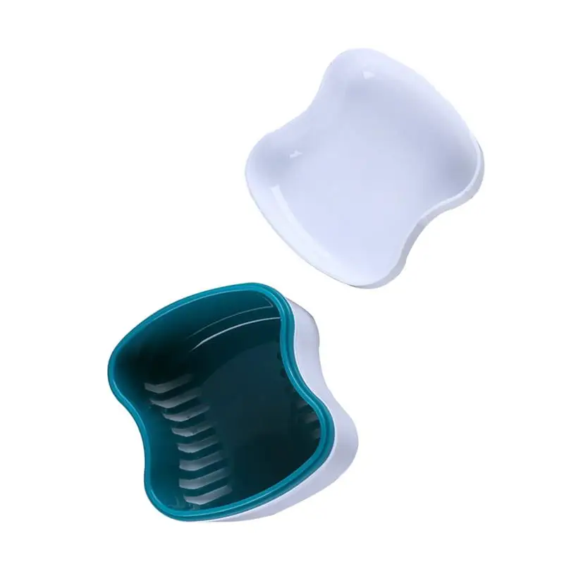 

Denture Bath Case with Hanging Net Container Holder False Teeth Storage Box Denture Cup for Travel