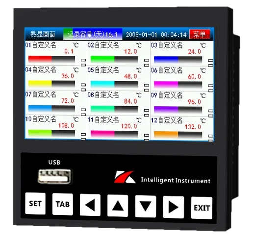 

Paperless recorder for temperature pressure voltage current universal signal input industrial data logger