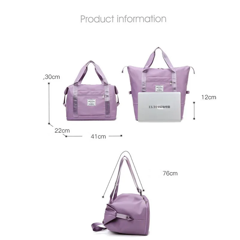 Folding Travel Bags Waterproof Tote Travel Luggage Bags for Women 2022 Large Capacity Multifunctional Travel Duffle Bags Handbag