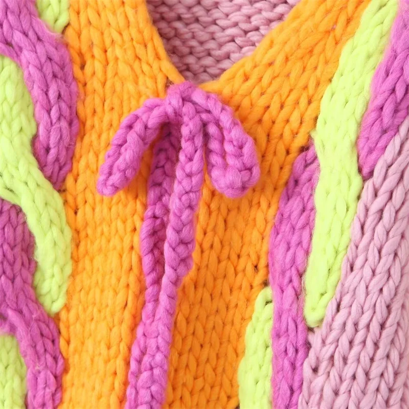 Зимний новый женский свитер ручной работы KEYANKETIAN с бантом на шнуровке