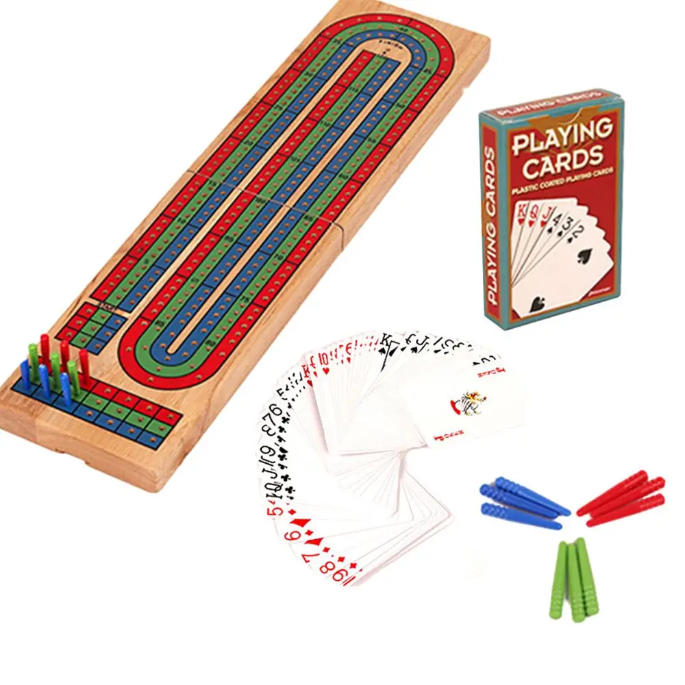 Деревянная настольная игра Cribbage Wars классическая со встроенным отделением для