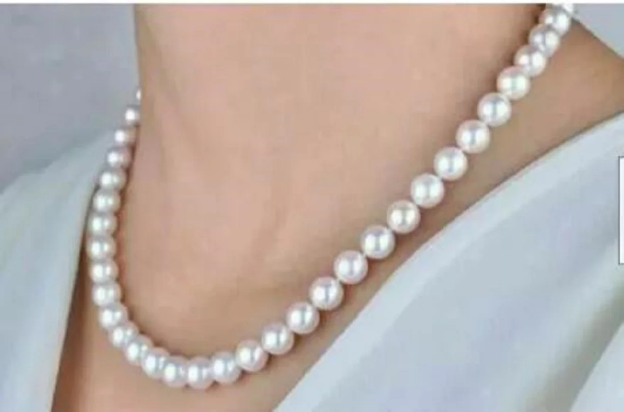 Высший класс AAAAA японский Akoya 9-10 мм Белое Жемчужное ожерелье 18 дюймов 14 к золотая застежка Изящные Ювелирные изделия изготовление ювелирных изделий