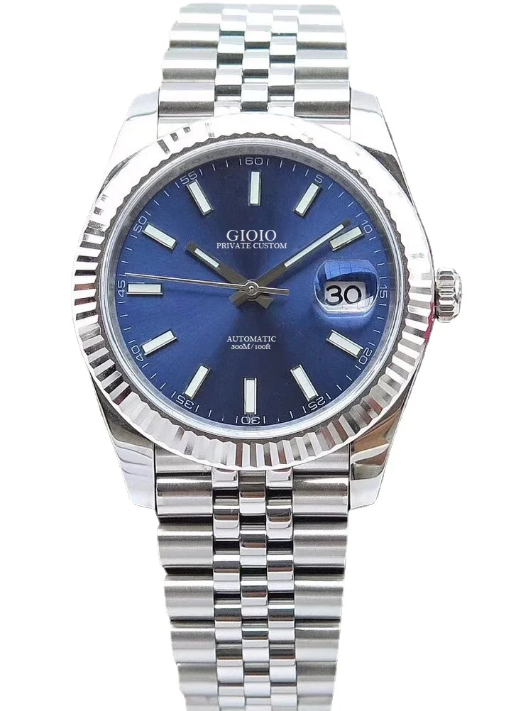 

men automatic mechanical watch black blue