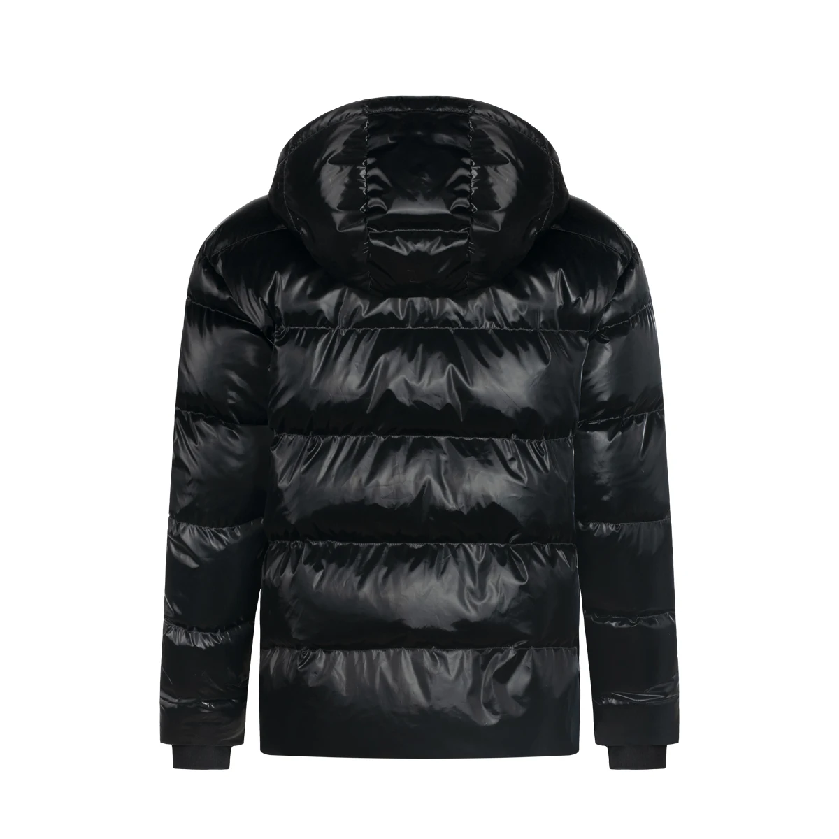 HELLEN&WOODY Winter Men Thickened Zipper Hooded Jacket Shiny White Duck Down Casual Removable Cap Badge Solid Color Down Jacket