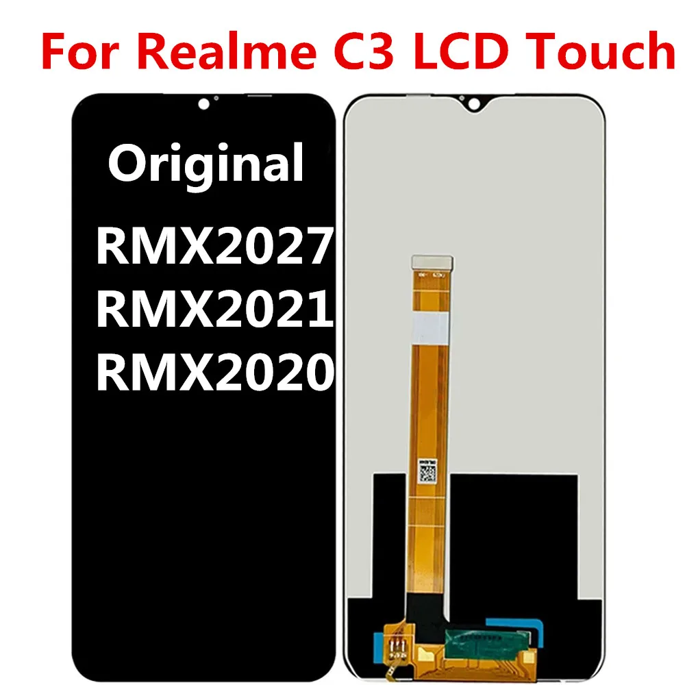 ЖК-дисплей для Realme C3 RMX2027 RMX2021 RMX2020, ЖК-дисплей с рамкой, дигитайзер, сенсорный экран OPPO Realme C3, оригинальный запасной ЖК-дисплей