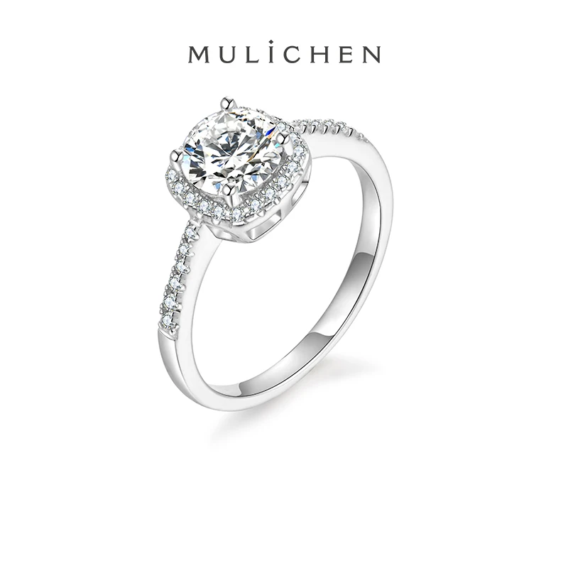 

MULICHEN Original 925 Sterling Silver Rings Excellent Cut 1CT Moissanit Diamond Women's Ring New Year Party Gift Jewelry
