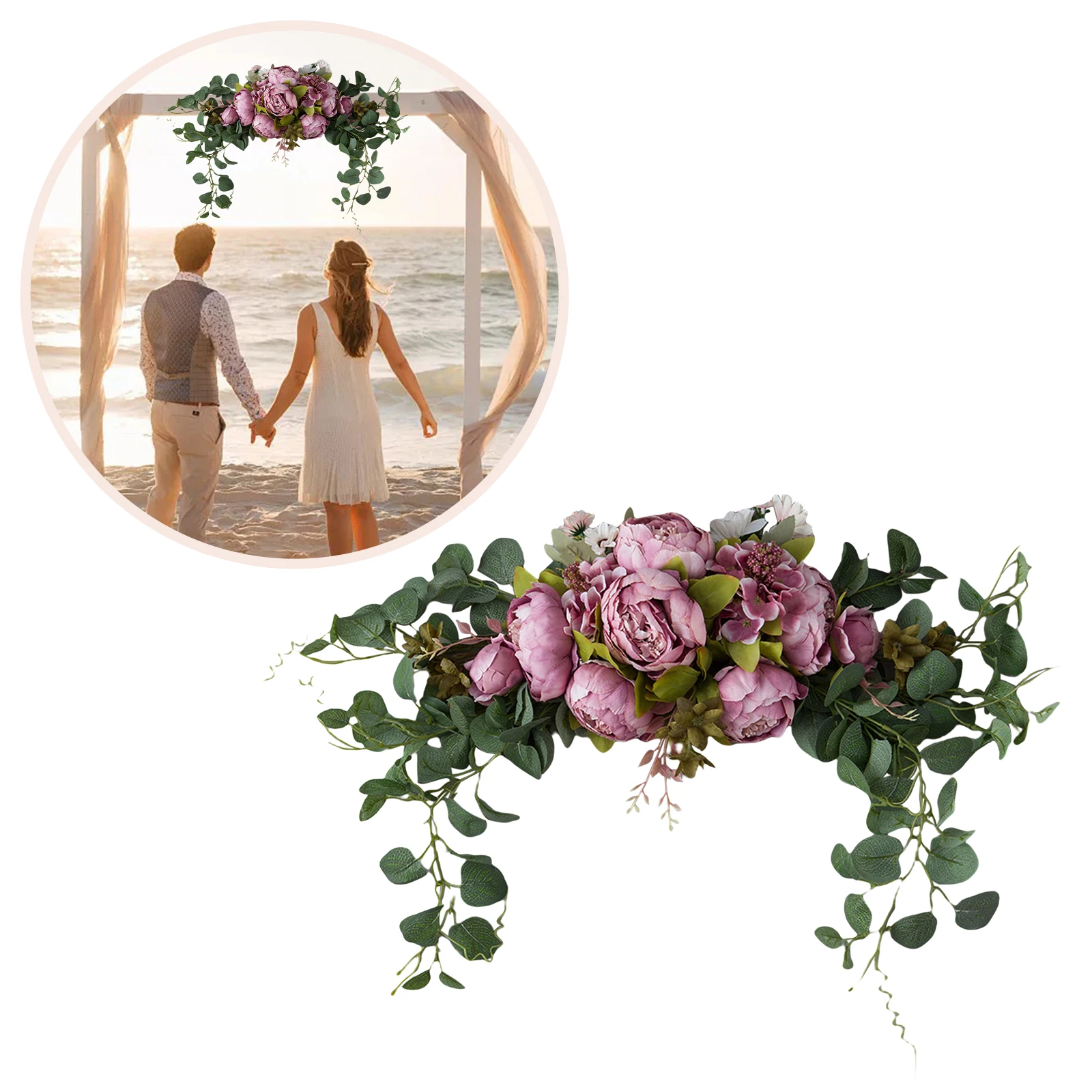 Вьющаяся Роза из искусственного шелка (Венок кольцо стены двери дверные или