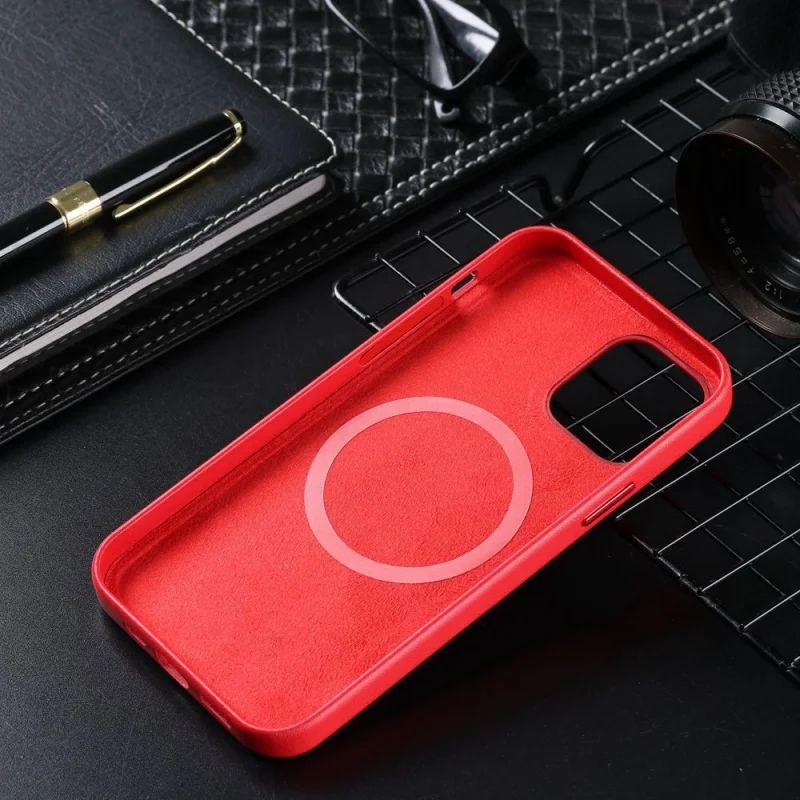 Tanie Oryginalne Skórzane Etui Magnetyczne Do Magsaf * Pokrowiec Na IPhone 14 13 Pro Max 12 Mini 14 Plus Bezprzewodowe ładowanie Osłony Chroniące Przed Upadkiem