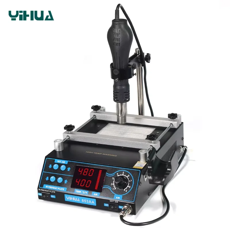 YIHUA 853AA Высокомощная паяльная станция ESD BGA предварительного нагрева и распайки