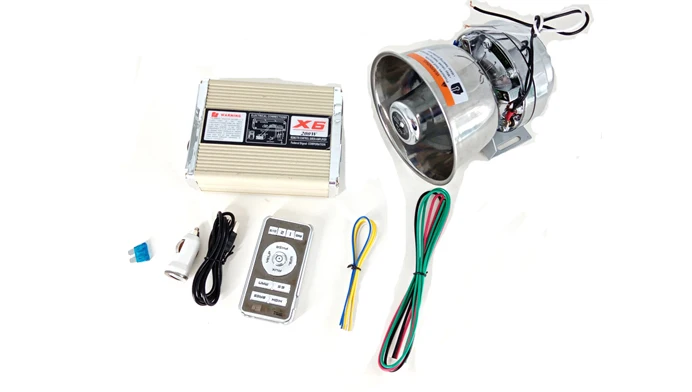 

200W Warning Alarm 18Sounds Police Auto Siren Horn PA Speaker MIC System Kit