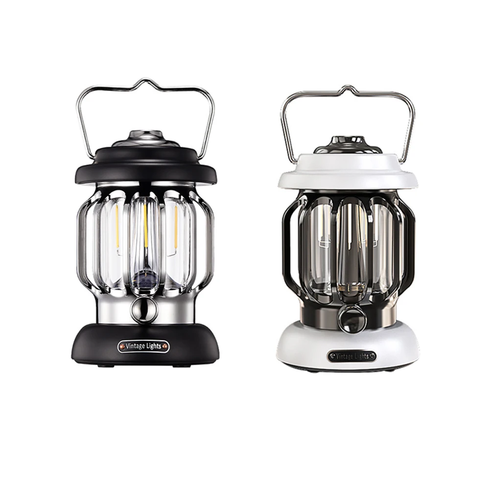 

Светодиодные фонари в стиле ретро для кемпинга, лампа с аккумулятором, 4 режима освещения, уличный водонепроницаемый фонарь для барбекю, пох...