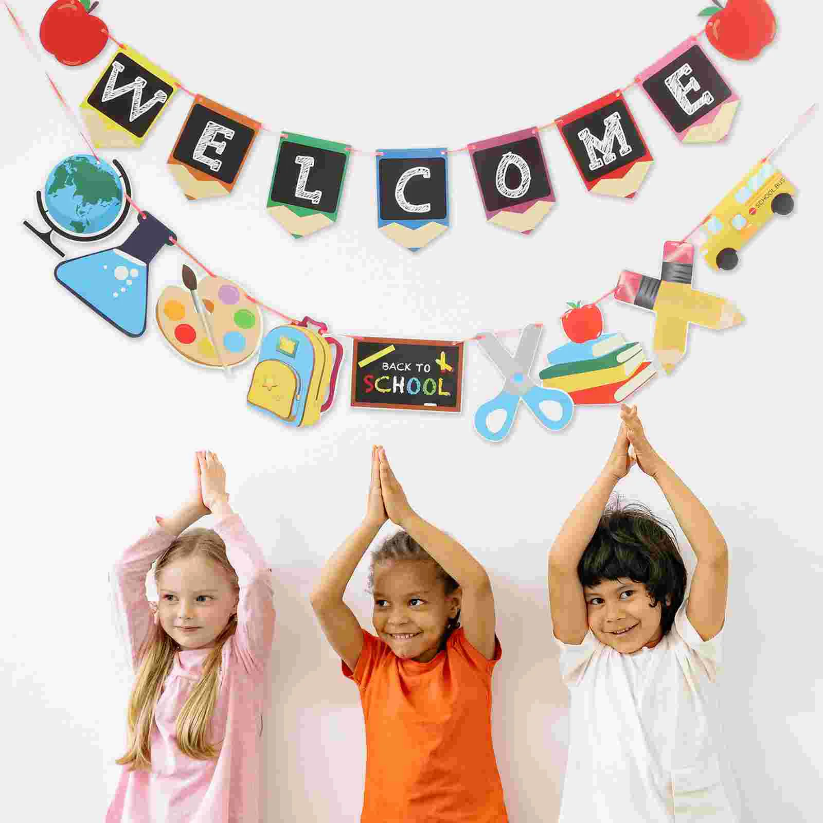 

Back-to-School Season Hanging Flag Welcome Party Supplies Banner Ornament Banners Scene Props
