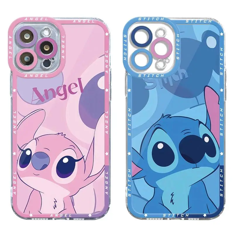 Прозрачный чехол для Xiaomi Redmi Note 11 8 9 8T 1 1T 10 Pro 9S 10S 11S Обложка Mi 9A 9C 10A розовый Ститч