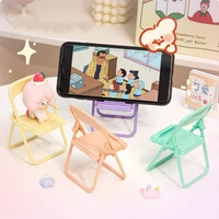 portable mini mobile phone stand desktop chair stand foldable shrink decoration for iphone 13 lazy bracket