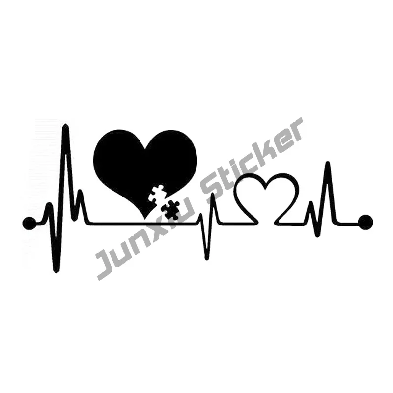 

Popular Heartbeat Lifeline Car Styling Car Sticker Waterproof Decoration Black/Silver KK17*6cm