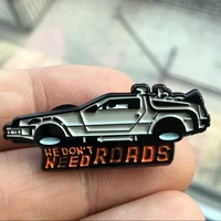 back to the future delorean brooch metal badge lapel pin jacket jeans fashion jewelry accessories gift