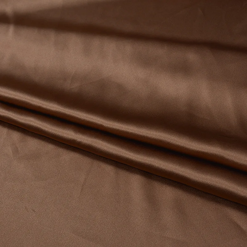 

Однотонная плотная шелковая креп-ткань кофейного цвета 114 см в ширину 30 мм для лета и весны, платье, рубашка, одежда Чонсам H022