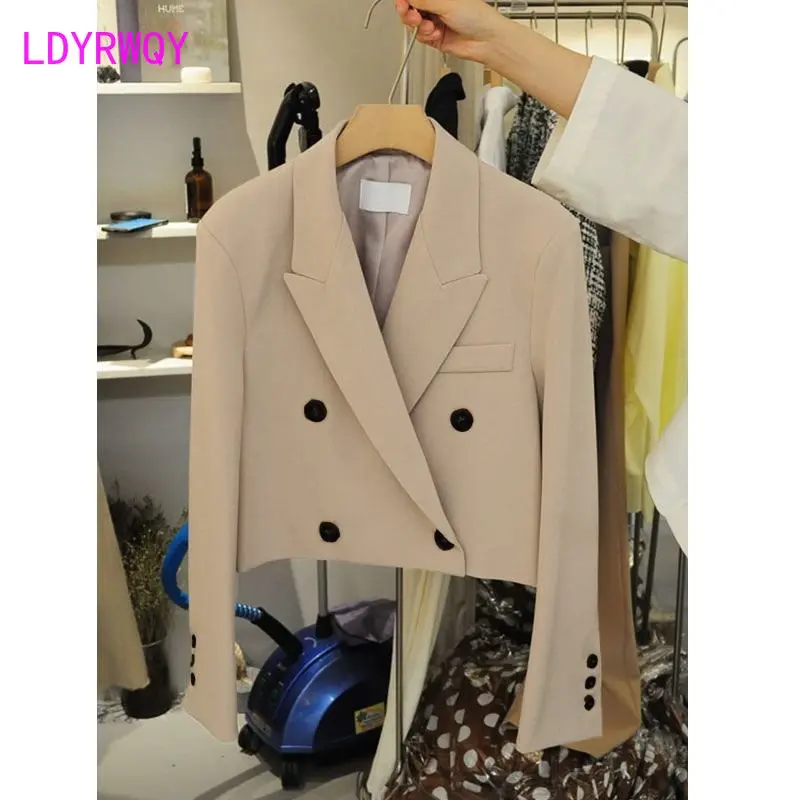 2023  Casual British Style Small Suit Coat Women's Short Korean Version Suit Top Blazers