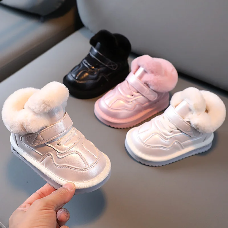 Зимние ботинки из ПУ кожи для девочек