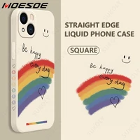 for iphone 13 12 11 pro max case shockproof smile rainbow silicone soft case lens protection cover for iphone xr xs 8 7 plus