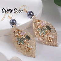 cring coco hollow out earring jewelry female polynesian hawaiian dangle drop earring hibiscus flower hangling earrings for women