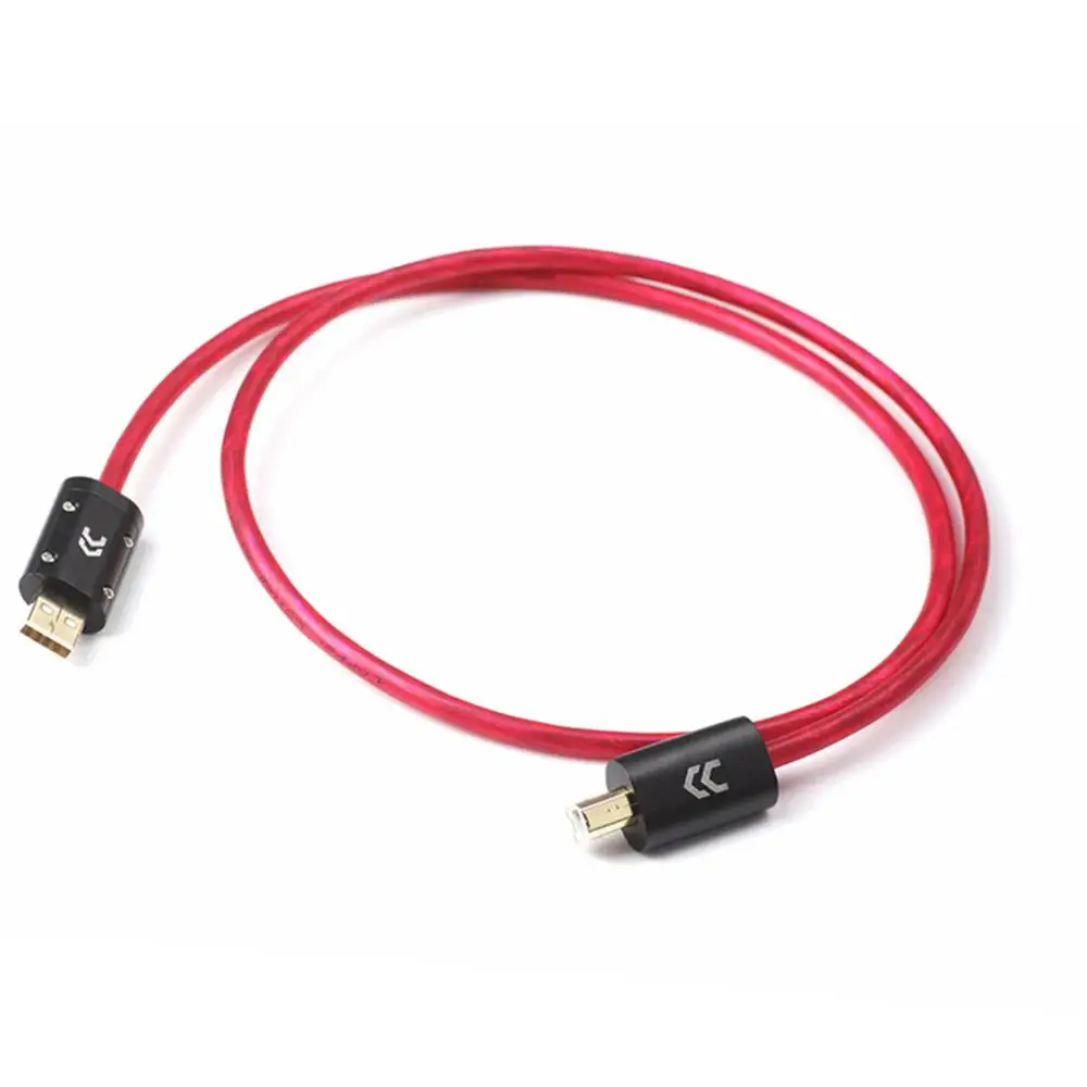 

CopperColour CC Red USB Hiend cable audiophile USB Signal audio cable Data line AB port extension cable decoder