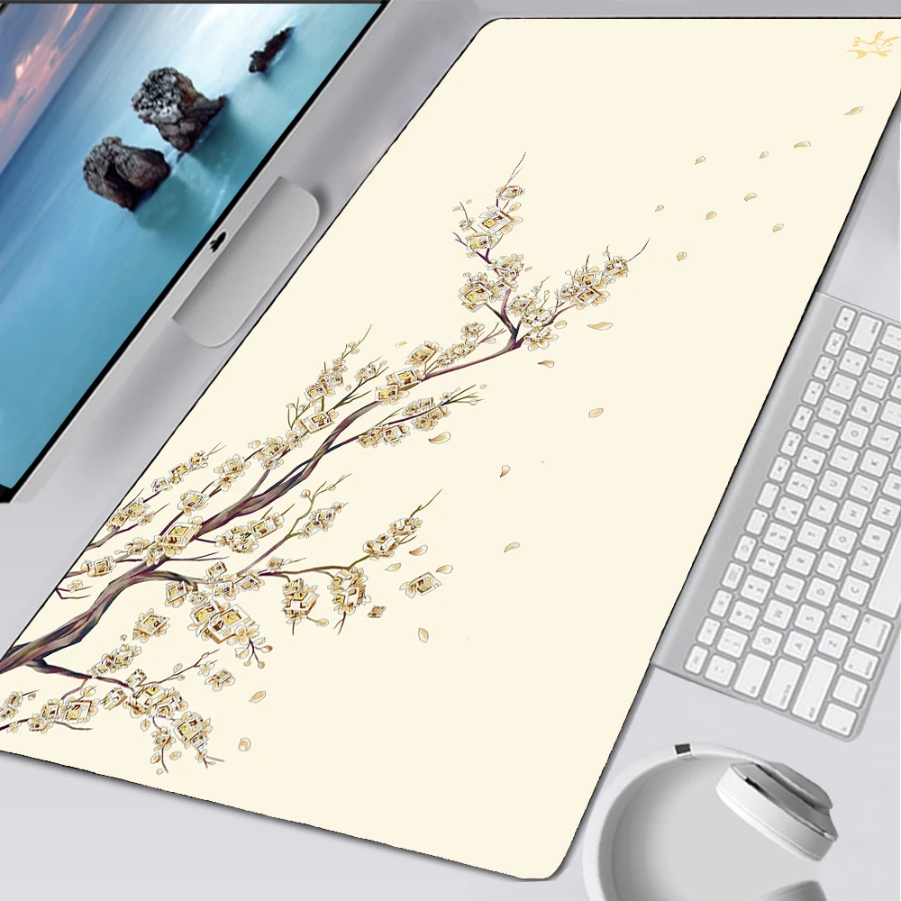 

Yellow Mouse Pad 900x400 Sakura Gaming Keyboard Mouse Desk Mat Lock Edge Playmat Rubber Mouse Mats Desk Accessory Fantastic Pad