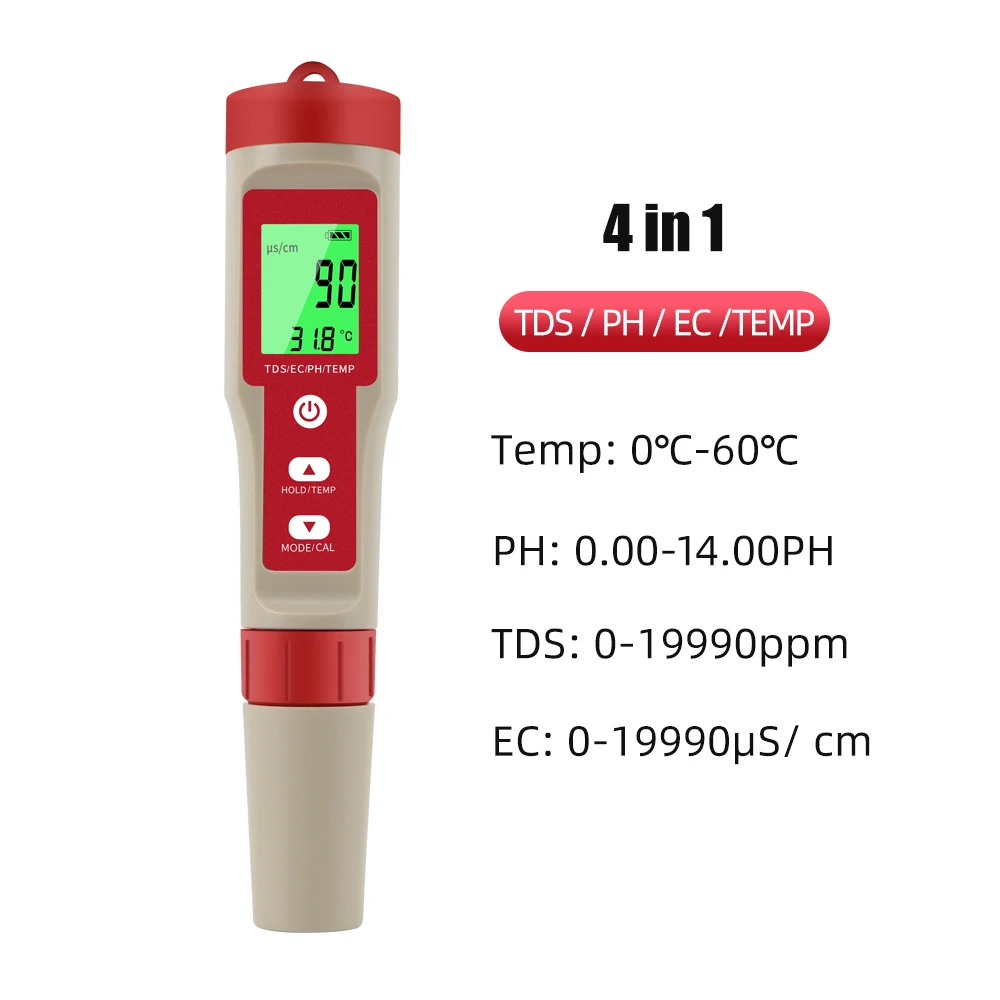 

Измеритель pH/TDS/EC/температуры JUANJUAN 4 в 1