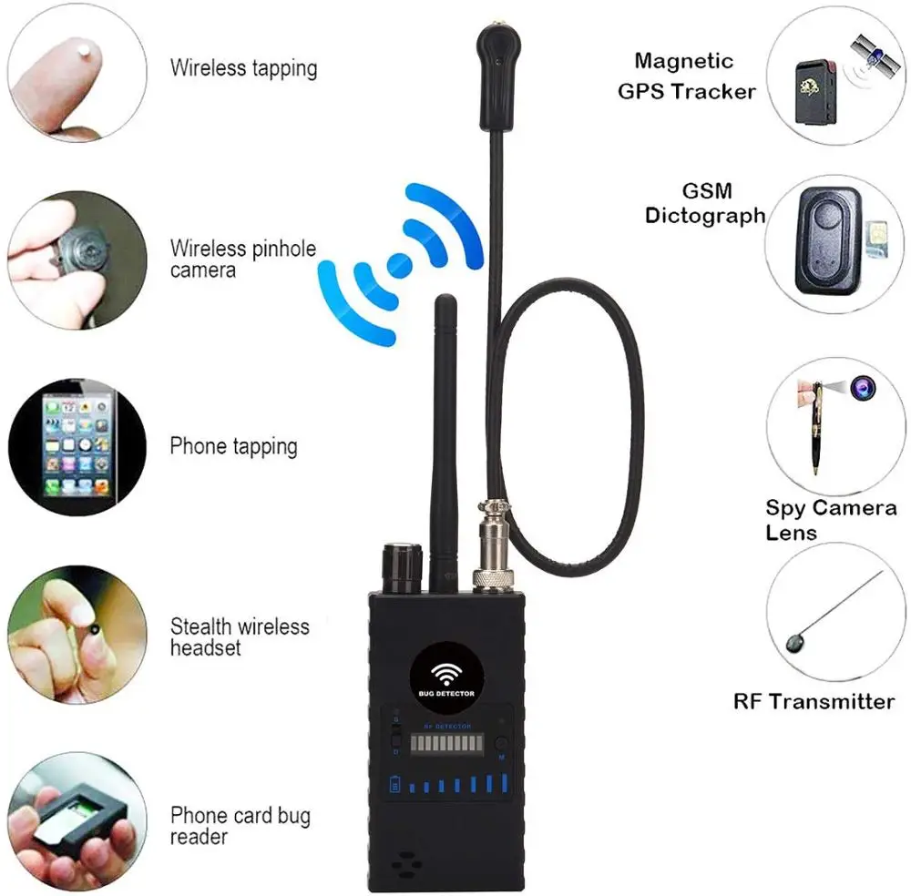 anti spy bug detector gsm gps wifi hidden camera lens scanner for security anti candid rf signal mini audio spy camera finder free global shipping