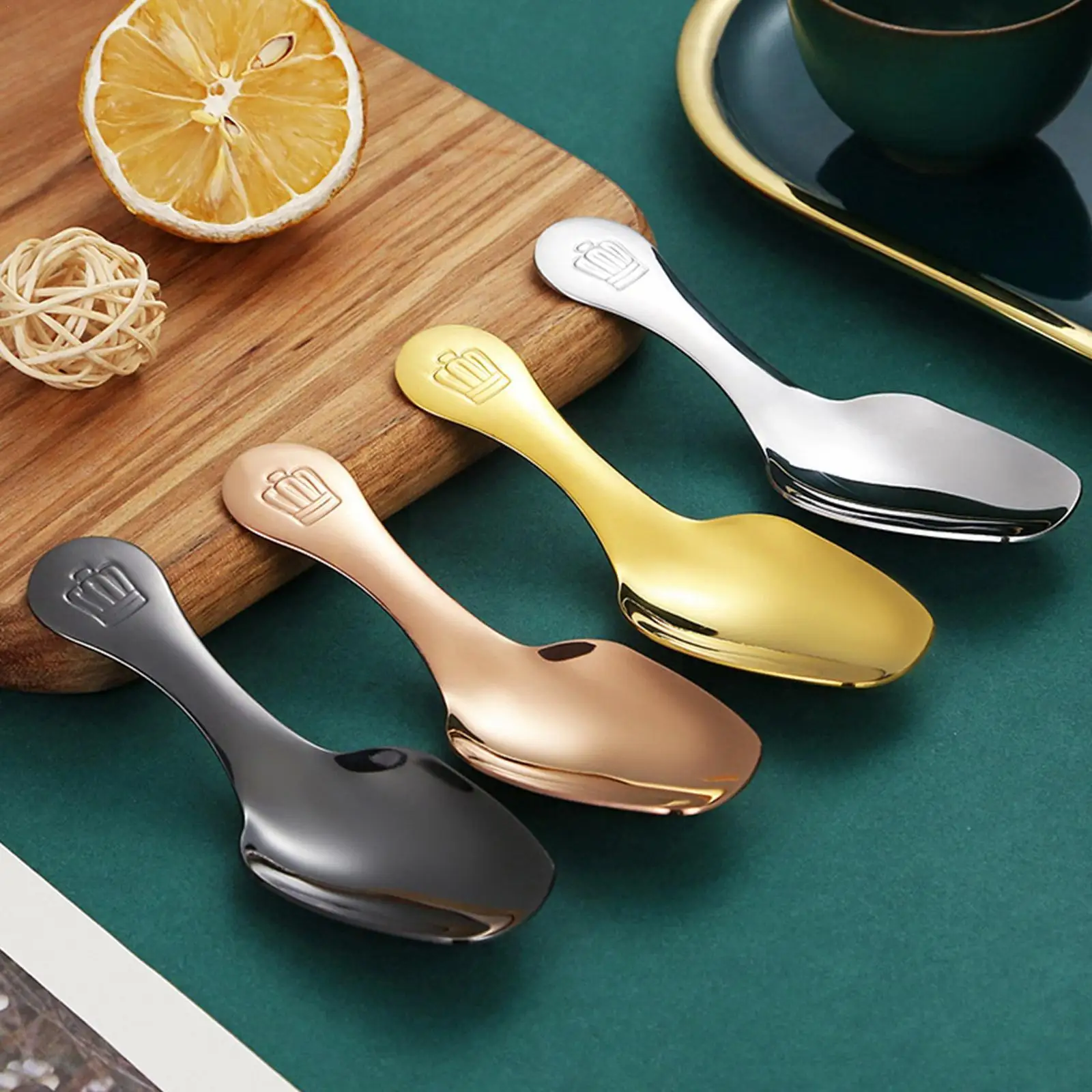 

Kitchen Stainless Steel Teaspoons Short Handle Sugar Coffee Scoop Cocina Spice Spoon Teaspoons Salt Cafetera Small Tea Cond Q9O2