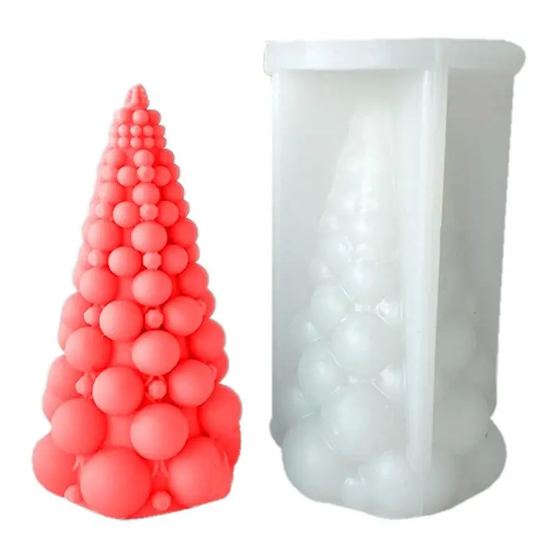 

Рождественские силиконовые формы для свечей, уникальная Рождественская силиконовая форма в форме пузырьковой елки, товары для рукоделия