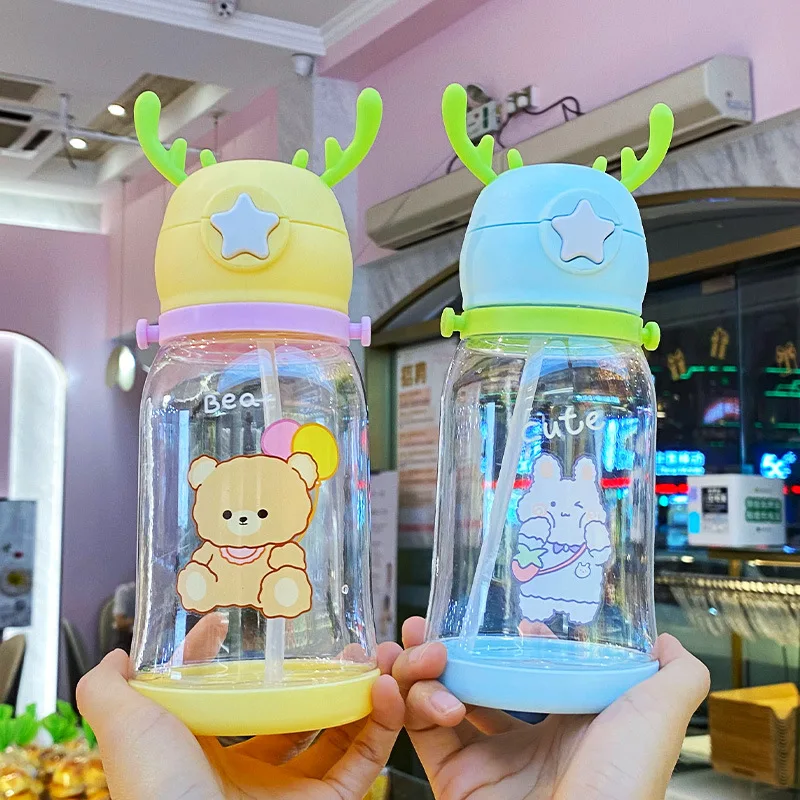 

Kids Water Sippy Cup Creative Cartoon Baby Feeding Cups with Straws Leakproof Water Bottles Outdoor Portable Children's Cups