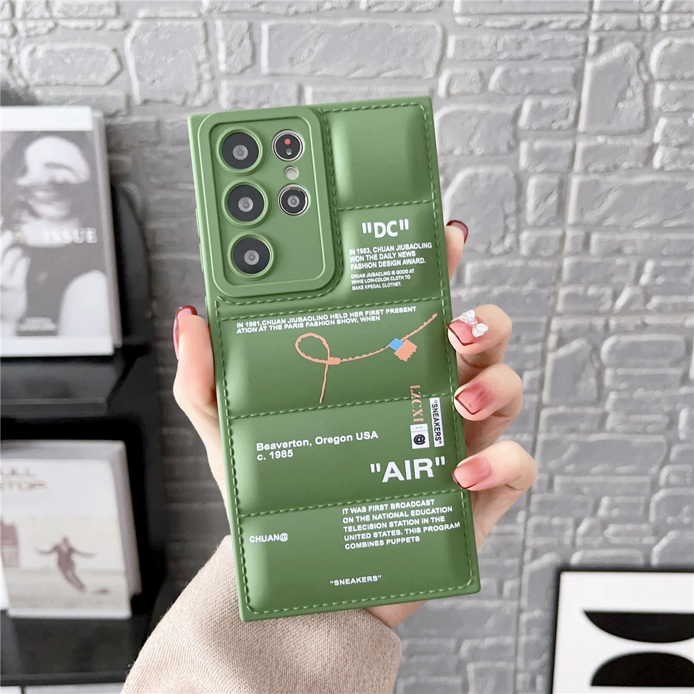 

Hot SNEAKERS shoelace fashion sports shoes Down Jacket case for Samsung Galaxy A72 A51 S22 Ultra A32 A53 5G Puffer Protect Cover