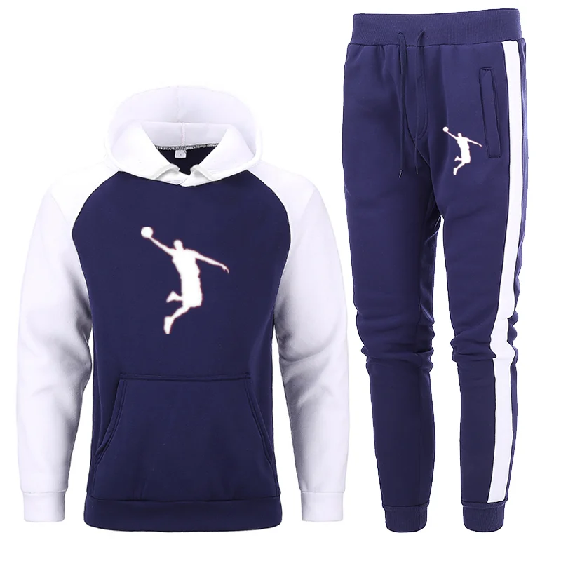 New Fashion Printed Hooded Sweater Men's Pullover Sportswear Suit Casual Harajuku Hoodie Hip-hop Men's Zipper Hoodie Suit Men