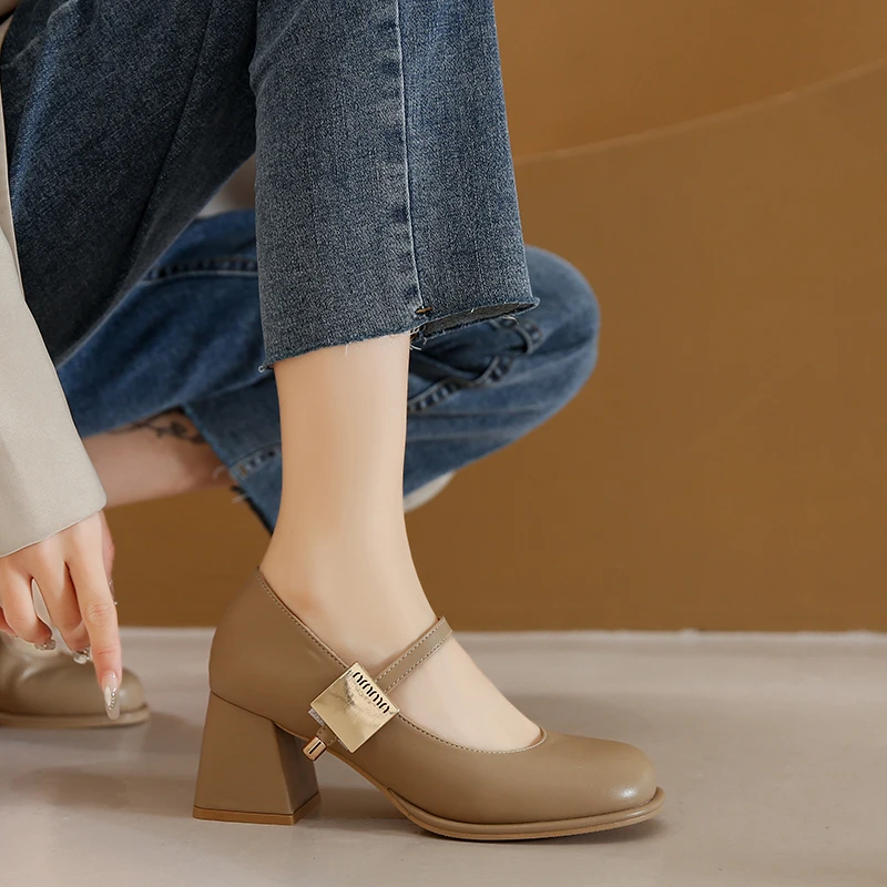 Женские туфли-лодочки на высоком каблуке летние Туфли Мэри Джейн