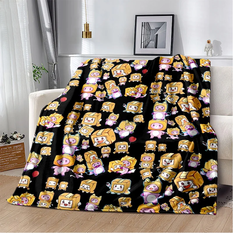 Милое мягкое плюшевое одеяло Lankybox Happy Foxy Boxy and Rocky фланелевое для гостиной спальни