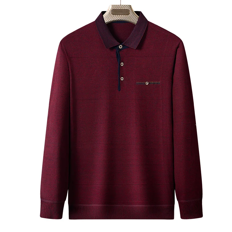 

Middle-aged and men's long-sleeved t-shirt, middle-aged father's top, spring and autumn style, grandpa's thin styl