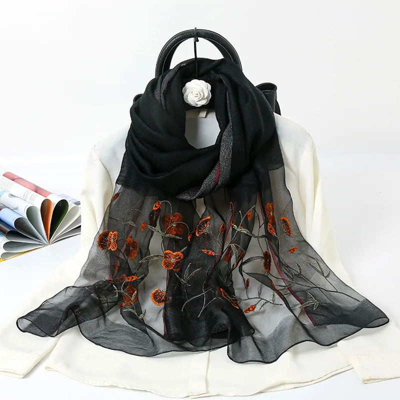 

Women's silk scarf 2021 new scarf women's shawl gray22