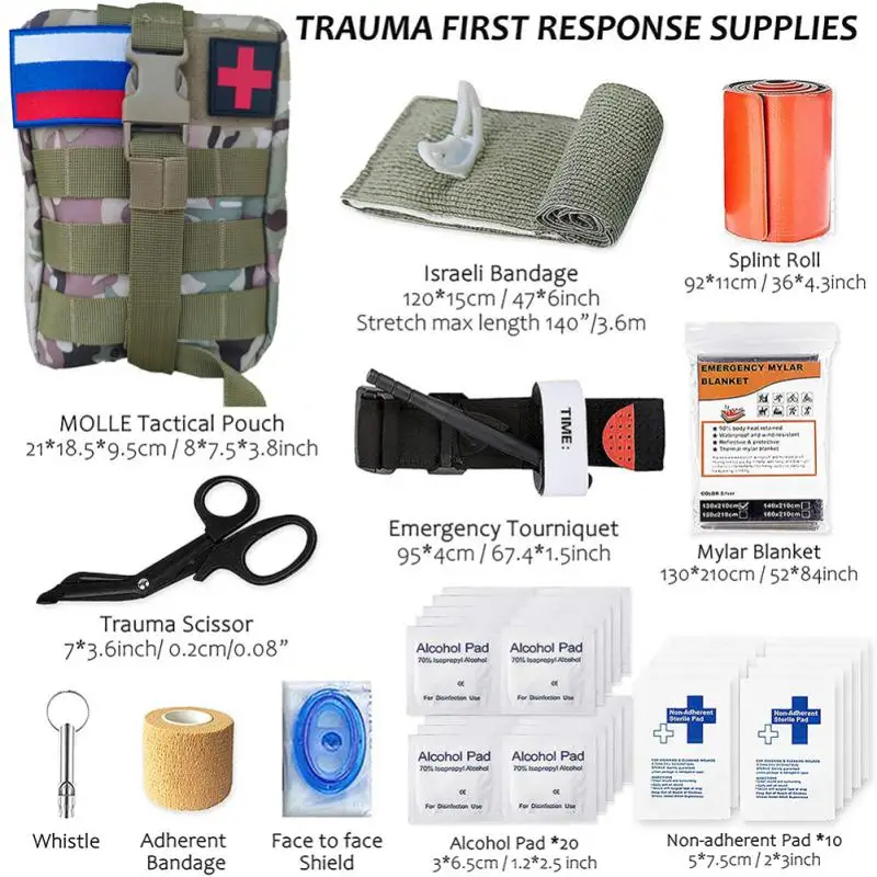 

Zipper Outdoor First-aid Kit Portable 39pcs Survival Waist Pack Light Camping First Aid Accessories Home Emergency Package