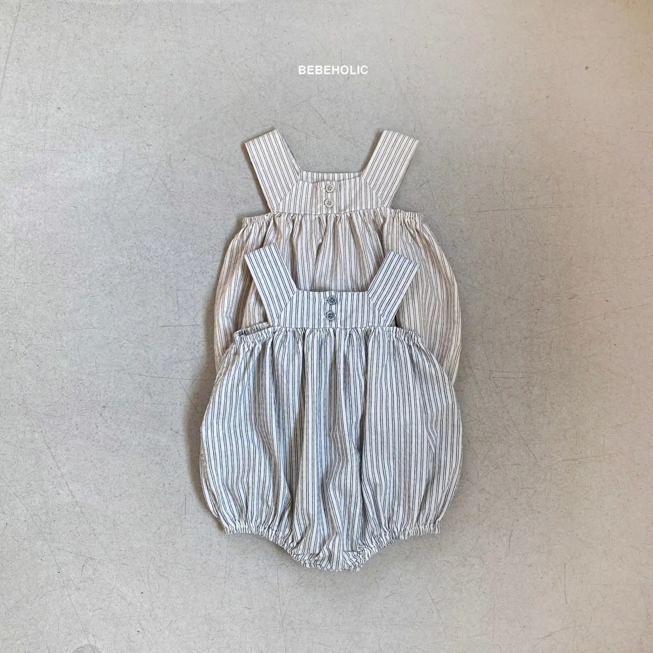 

2023 Summer New Boy Girl Kid Striped Suspenders Bodysuit Baby Casual Sleeveless Simple Onesie Infant Cotton Fashion Loose Romper