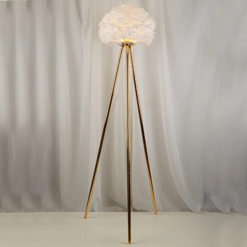 

Nordic Tripod Feather Led Floor Lamps for Living Room Bedroom Bedside Lamp Sofa Side Standing Light Indoor Lighting Fixtures
