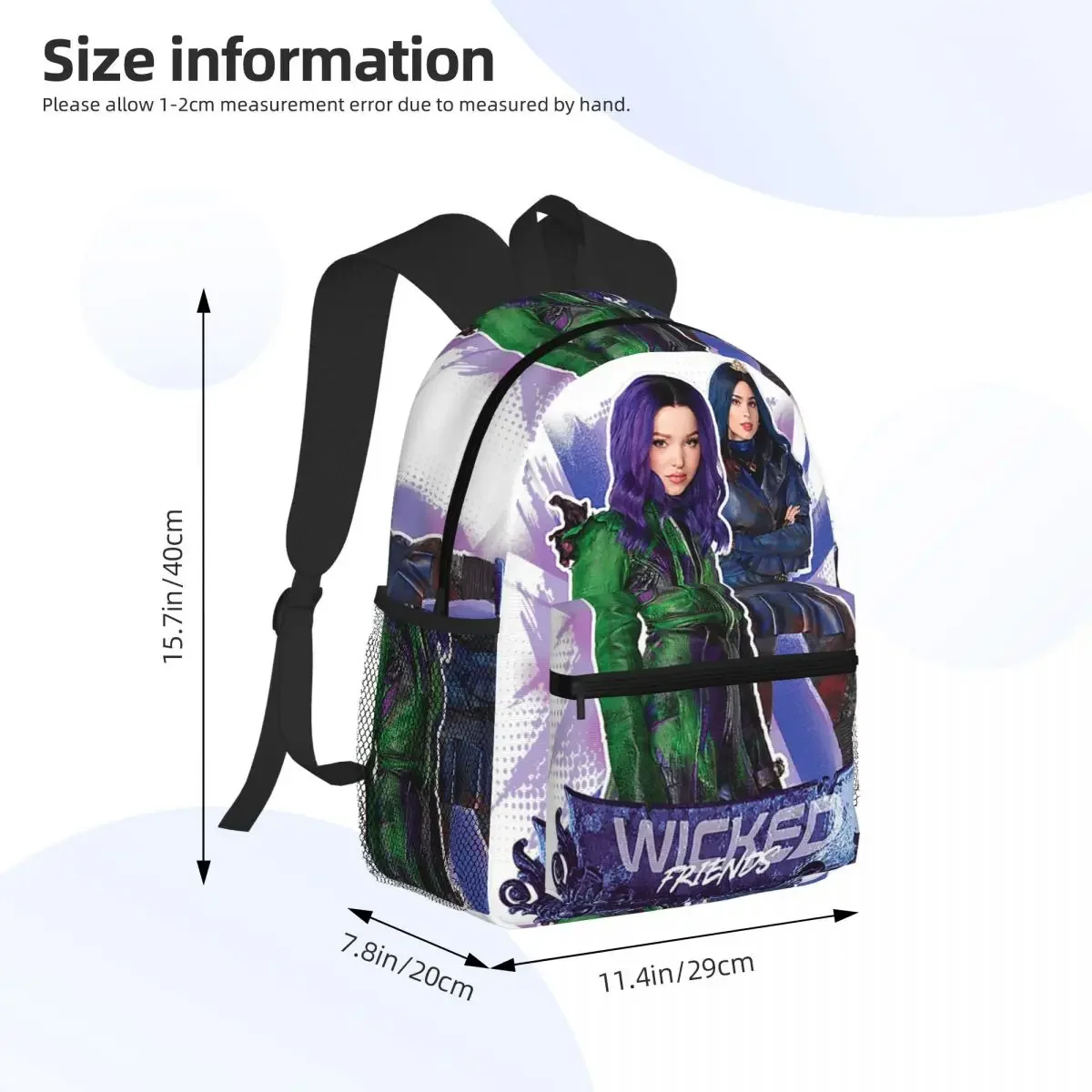 Фото Рюкзак Mal And Evie Wicked Friends Descendants для студентов, школьный рюкзак, походный рюкзак для путешествий, для мужчин и женщин, сумка для книг, наплечная сумка №2