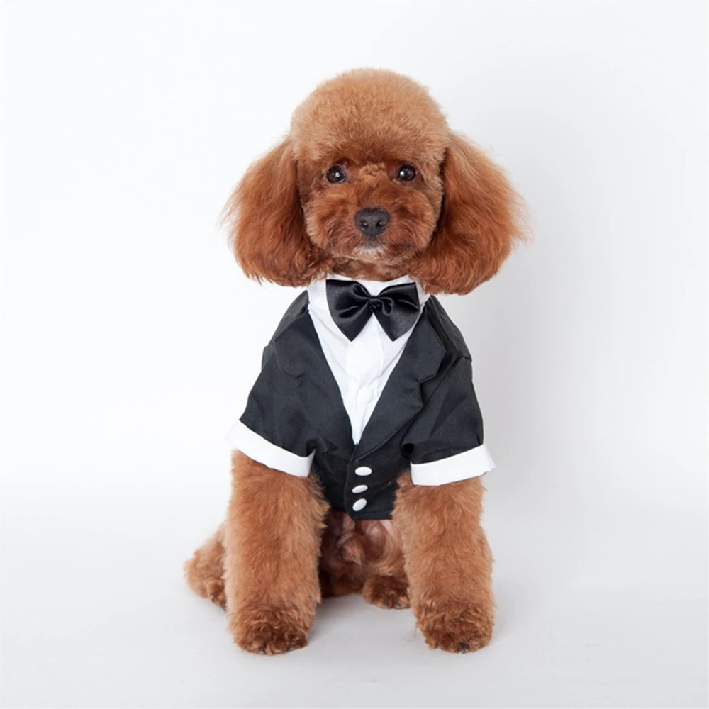 Dog Clothes for Small Dogs Bow Tie Pet Suit Clothing Puppy Cat Sweatshirt Chihuahua Bulldog Costume Coat Accessories S-XXL |