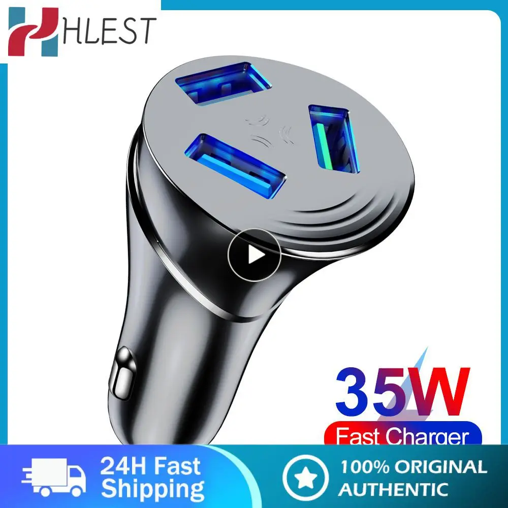 

3usb Fast Charge Car Charger Adapter Practical Car Phone Chargers Portable Universal Mobile Phone Charge Adapter Car Supplies