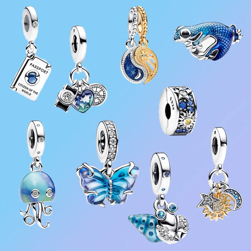 

925 Silver 2023 New Jewelry Charm Luminous Ocean Color Changing Jellyfish Moonlight Stars Sun Butterfly Romantic Gift