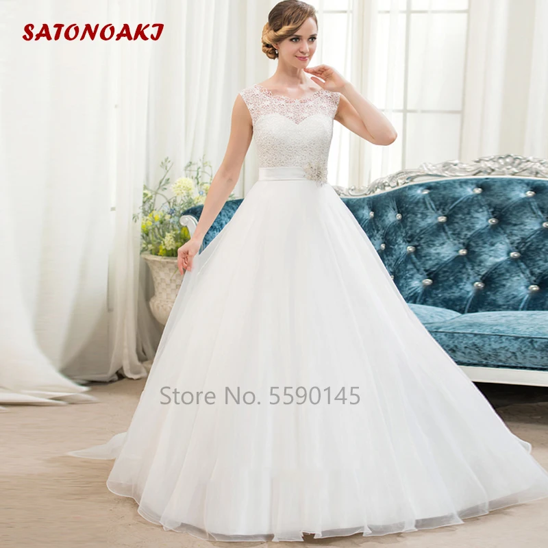 

Vestido De Novia Simple Elegant Organza Wedding Dress 2023 for Women O-Neck Sleeveless Lace A-Line Bride Gown Robe Mariée Custom